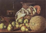 Melendez, Luis Eugenio Still-Life with Melon and Pears France oil painting artist